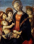 BOTTICELLI, Sandro The Virgin and Child with Two Angels and the Young St John the Baptist china oil painting reproduction